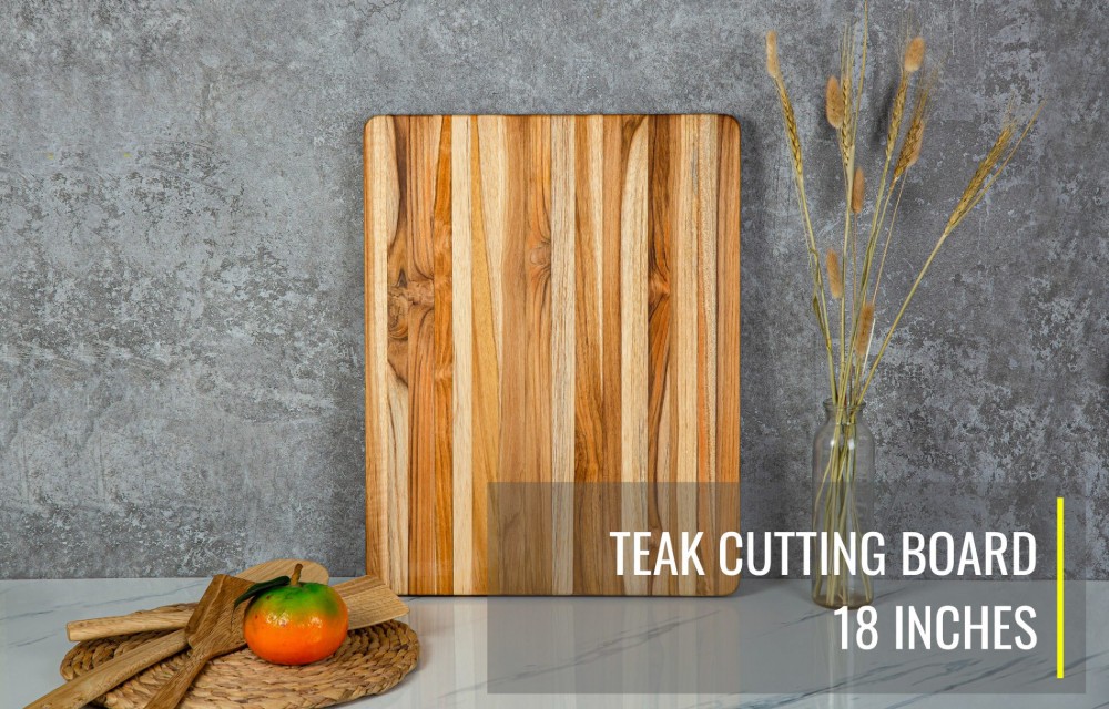 Rectangular Teak Cutting Board With Hand Grip